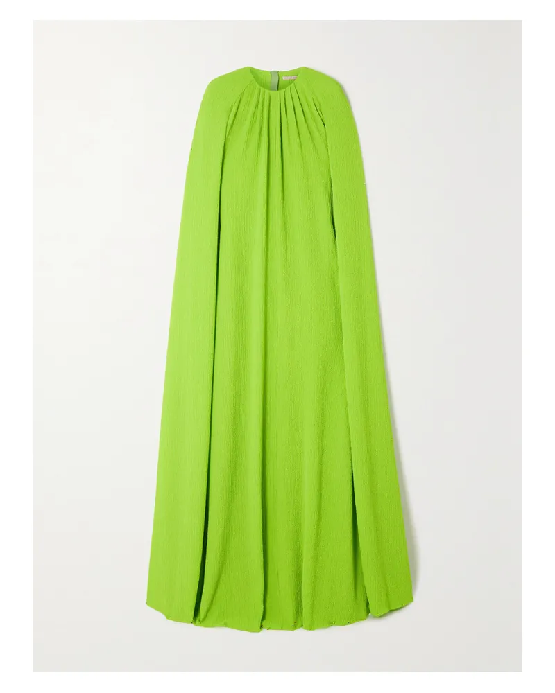 EMILIA WICKSTEAD Liv Robe Aus Seersucker Mit Cape-effekt - Grün Grün