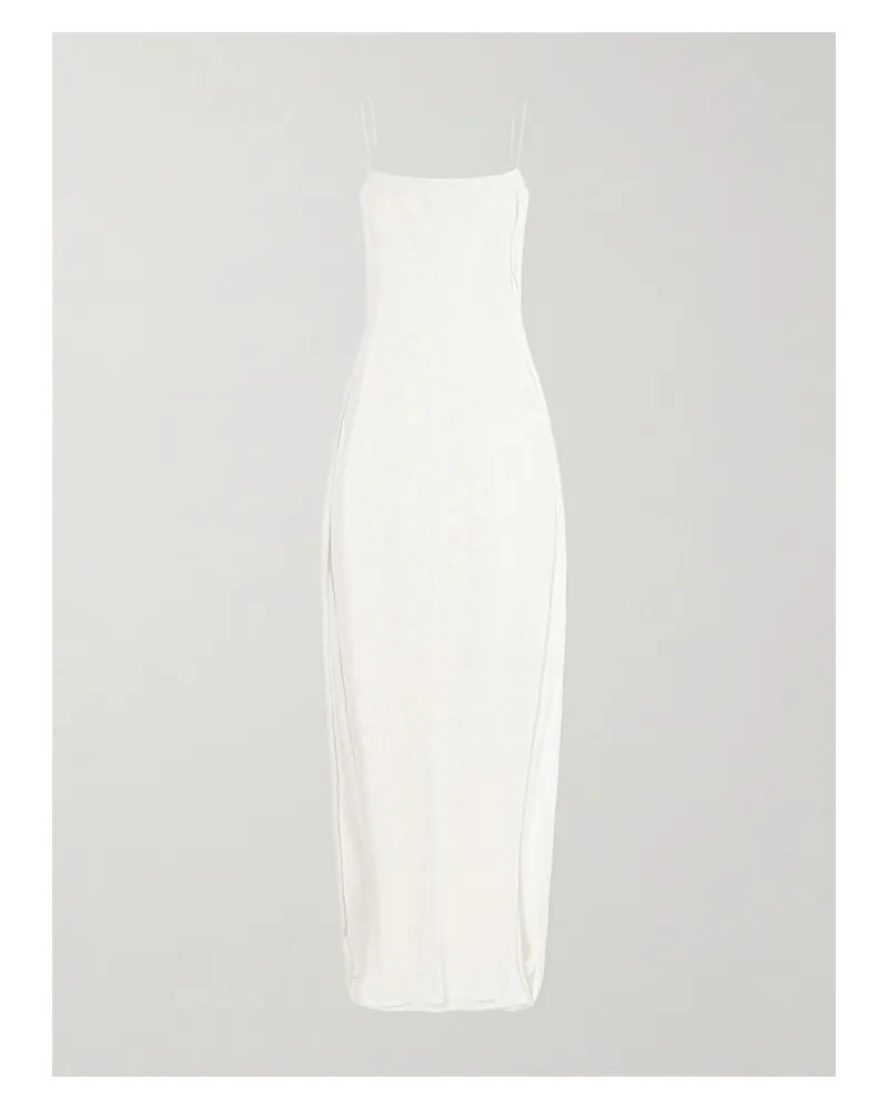 Jacquemus The Plumetis Maxikleid Aus Strick - Wollweiß Wollweiß