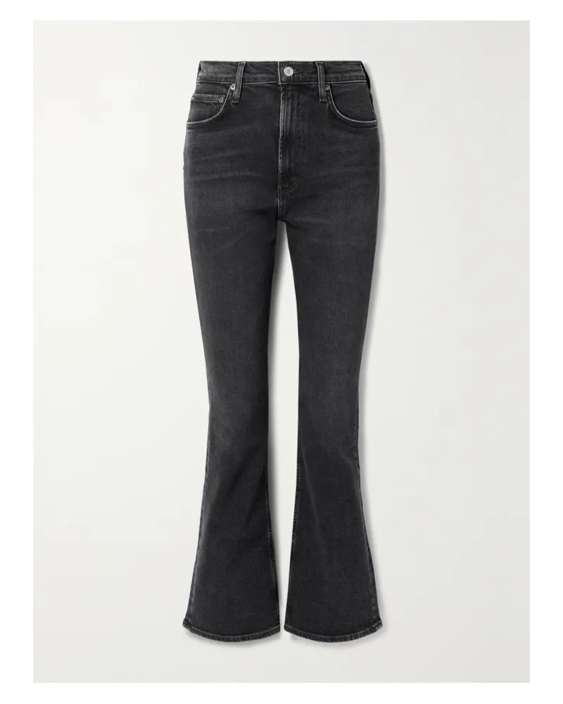 AGOLDE Net Sustain Nico Hoch Sitzende Bootcut-jeans Aus Bio-denim - Schwarz Schwarz