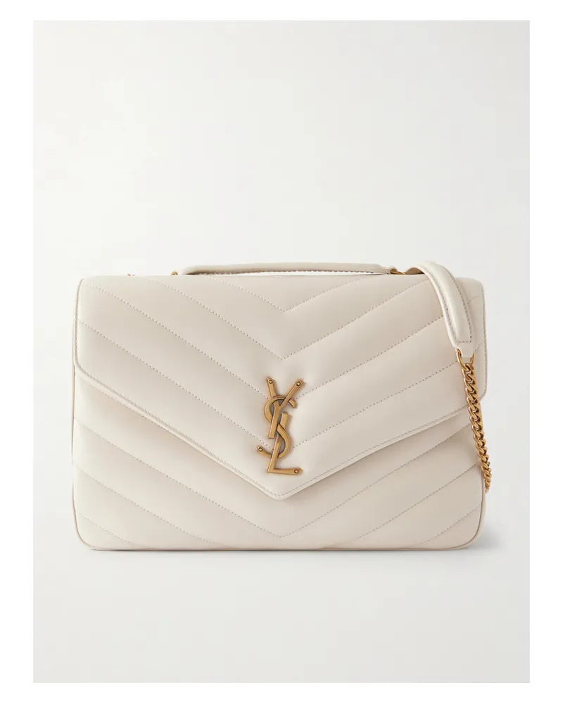 Saint Laurent Loulou Large Quilted Leather Shoulder Bag - Cream Cream