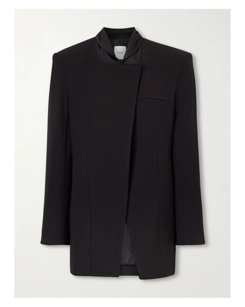 Esse Studios Portia Blazer Aus Crêpe Mit Satinbesatz - Schwarz Schwarz