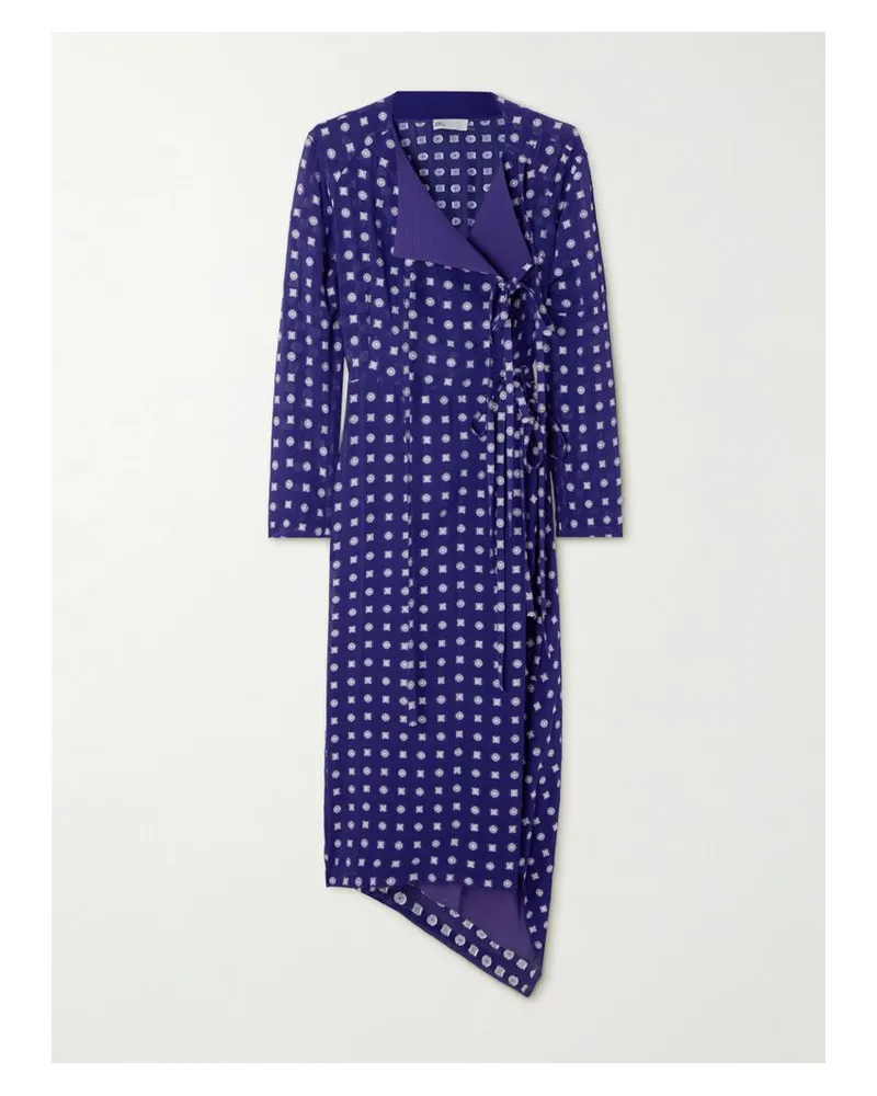 Tory Burch Wickelkleid Aus Bedrucktem Crêpe - Blau Blau