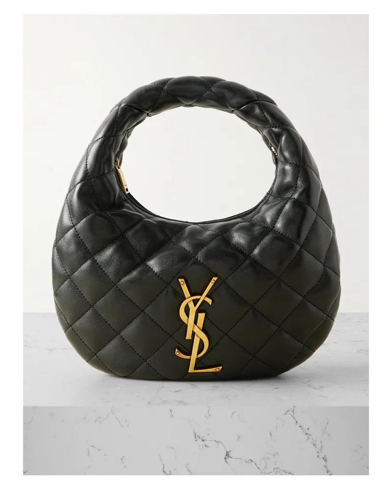 Saint Laurent Icarino Quilted Leather Tote - Black Black