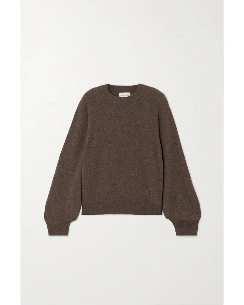 Loulou Studio Pemba Pullover aus Meliertem Kaschmir Braun