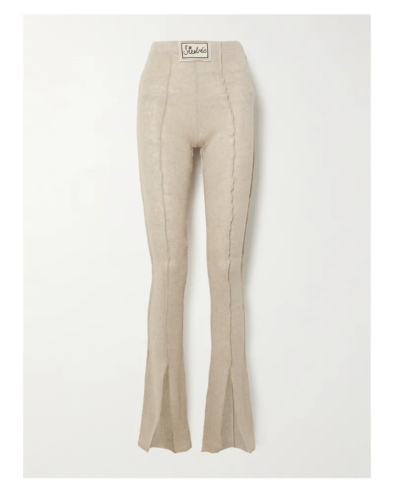 SIEDRES Mult Schlaghose Aus Einer Leinenmischung Mit Applikation - Grau Grau