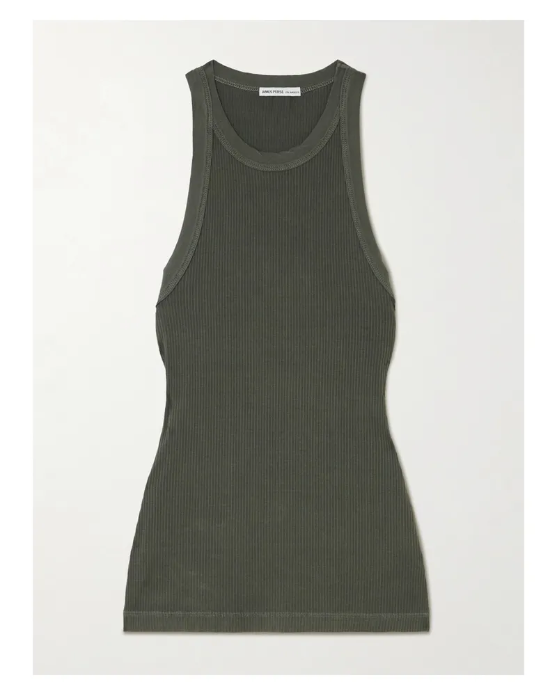 James Perse Tanktop Aus Gerippter Supima®-baumwolle Mit Stretch-anteil - Grün Grün