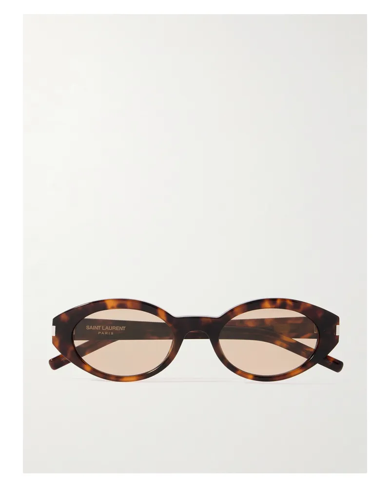 Saint Laurent Sonnenbrille Mit Ovalem Rahmen Aus Azetat In Hornoptik Horn