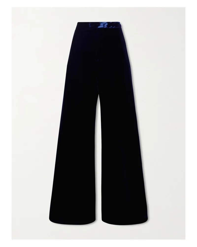 Etro Hose Mit Weitem Bein Aus Samt - Blau Blau