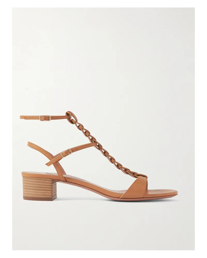 Aquazzura Destiny Gladiator 35 Sandalen Aus Leder Mit Flechtdetail - Braun Braun