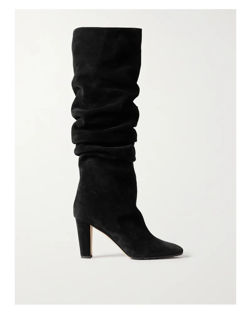 Manolo Blahnik Calassohi 90 Suede Knee Boots - Black Black