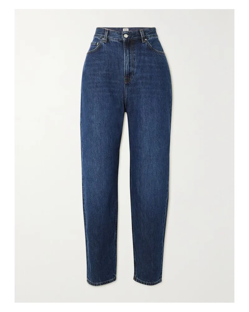 Totême Hoch Sitzende Jeans Aus Bio-denim - Blau Blau