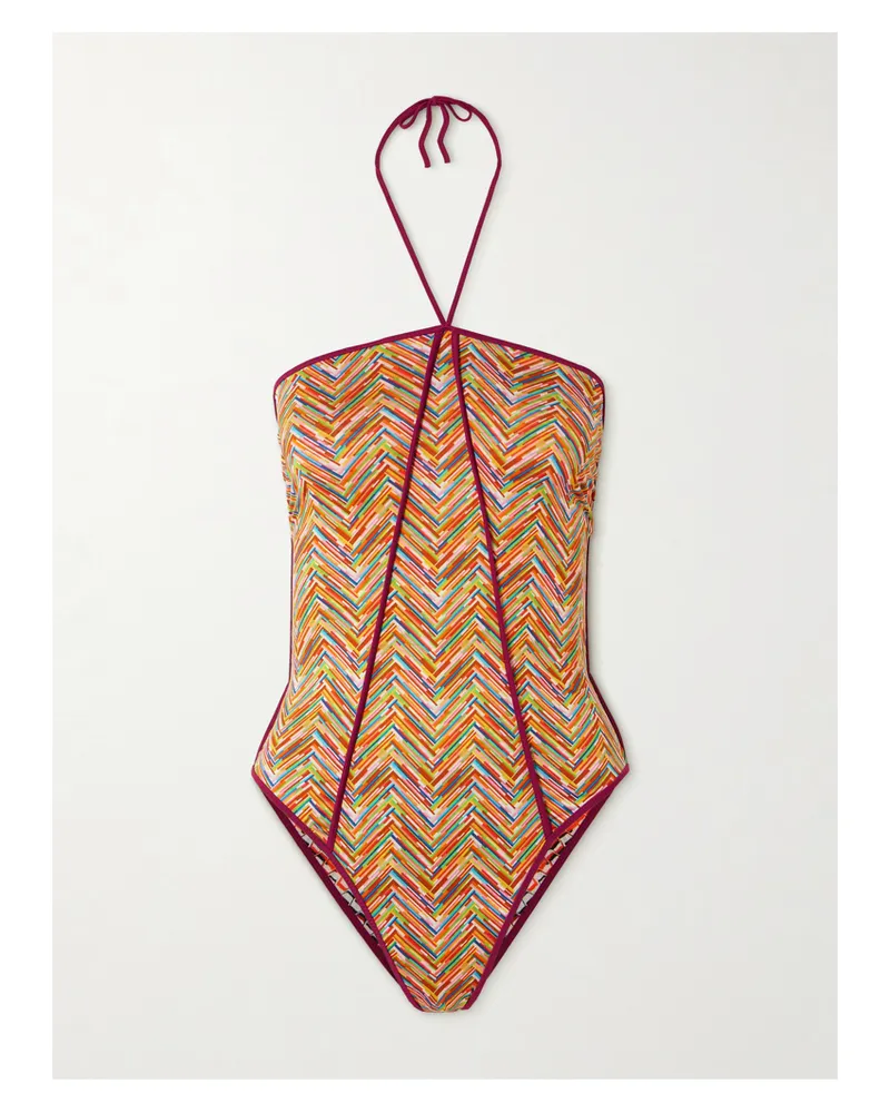 Missoni Mare Reversible Printed Halterneck Swimsuit - Multi Multi