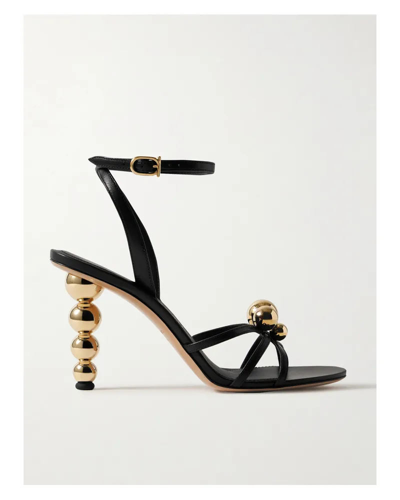 Ferragamo Karina Sandalen Aus Leder Mit Verzierungen - Schwarz Schwarz