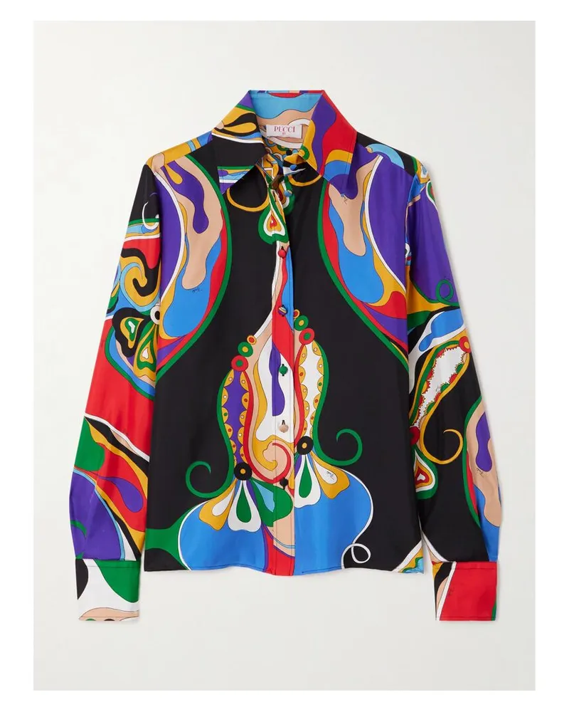 Emilio Pucci Hemd Aus Bedrucktem Seiden-twill - Mehrfarbig Mehrfarbig
