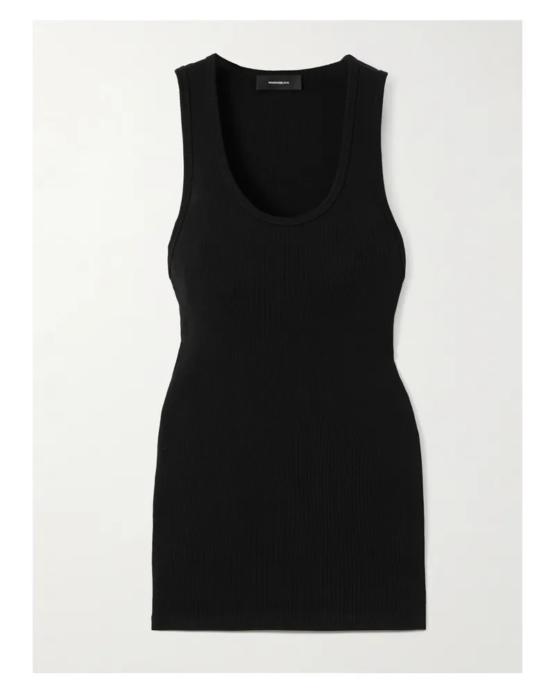 WARDROBE.NYC Tanktop Aus Gerippter Stretch-baumwolle - Schwarz Schwarz