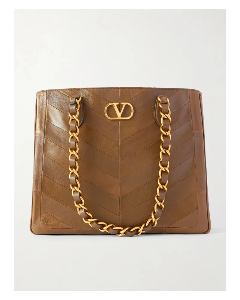 Valentino Garavani Jean Tote Aus Leder Mit Ketten - Metallic Metallic