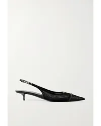 Saint Laurent Oxalis Slingback-pumps aus Mesh Schwarz