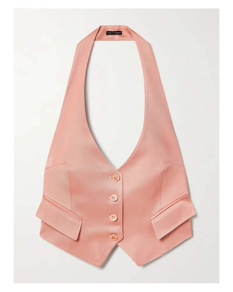 Tom Ford Rückenfreie Weste Aus Twill Aus Einer Seiden-wollmischung - Pink Pink
