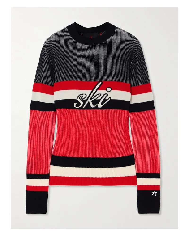 Perfect Moment Evie Merinowollpullover Mit Intarsienmotiven - Rot Rot