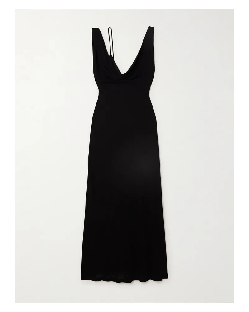 Totême Maxikleid Aus Satin Mit Twist-detail - Schwarz Schwarz