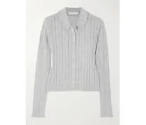 Lottie Cardigan Aus Pointelle-strick Mit Häkelbesätzen - Grau