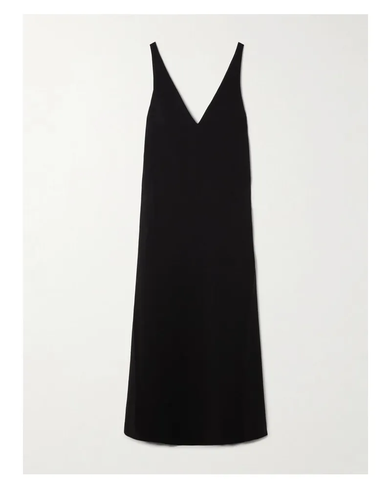 STAUD Zora Maxikleid Aus Strukturiertem Jersey - Schwarz Schwarz