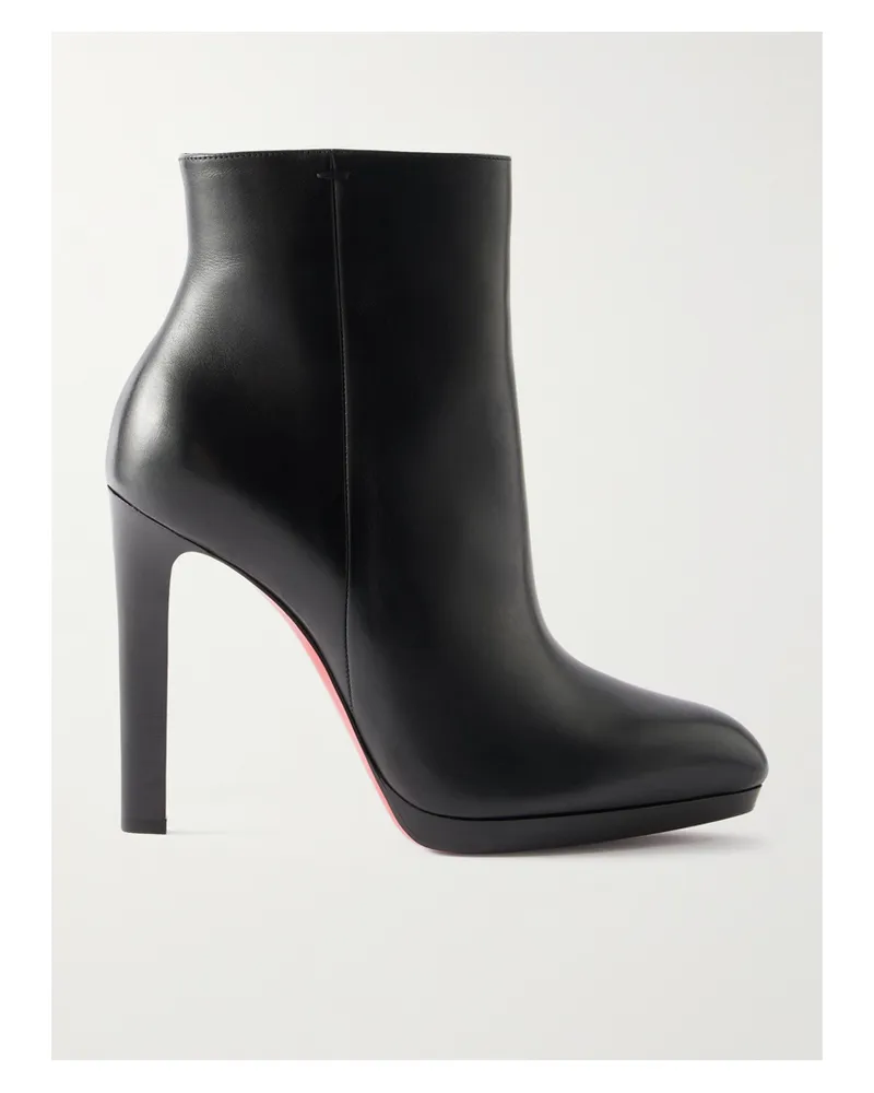 Christian Louboutin Fannylove 120 Leather Ankle Boots - Black Black