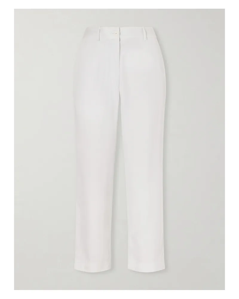 The Row Karsten Cropped Cotton Straight-leg Pants - White White
