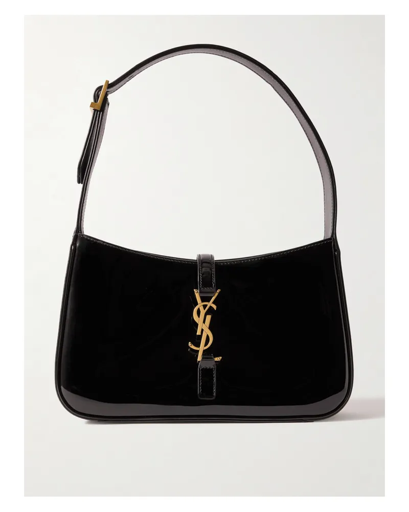 Saint Laurent Le 5 À 7 Mini Patent-leather Shoulder Bag - Black Black