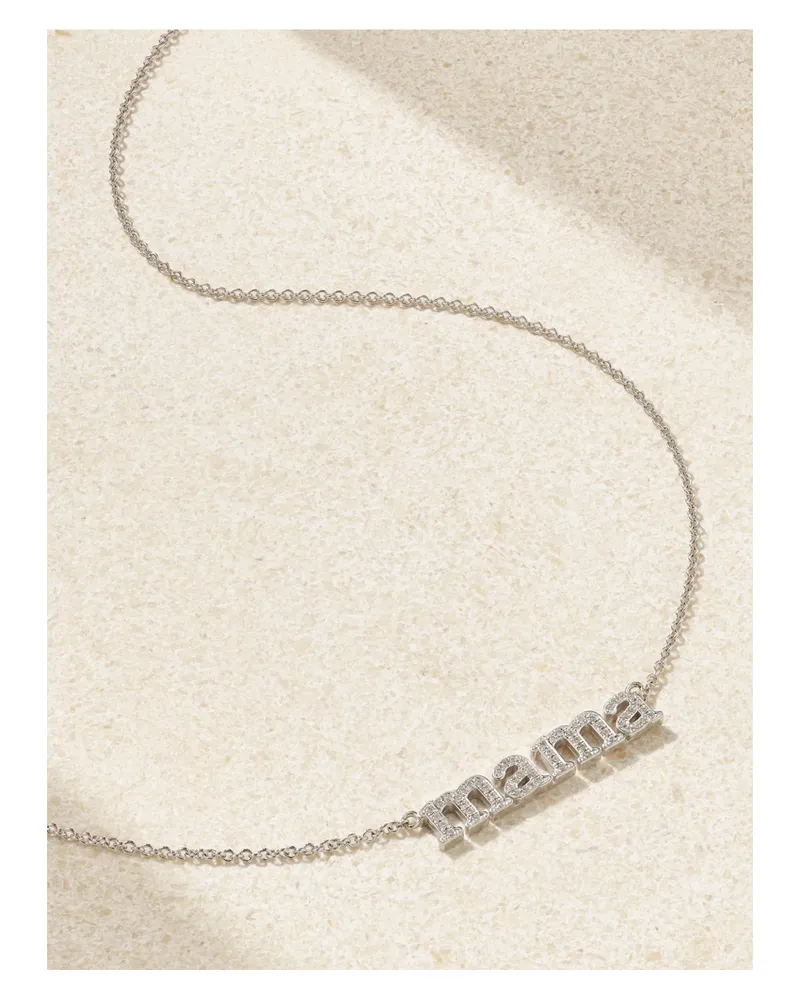 Jennifer Meyer Mama 18-karat White Gold Necklace - Silver Silver