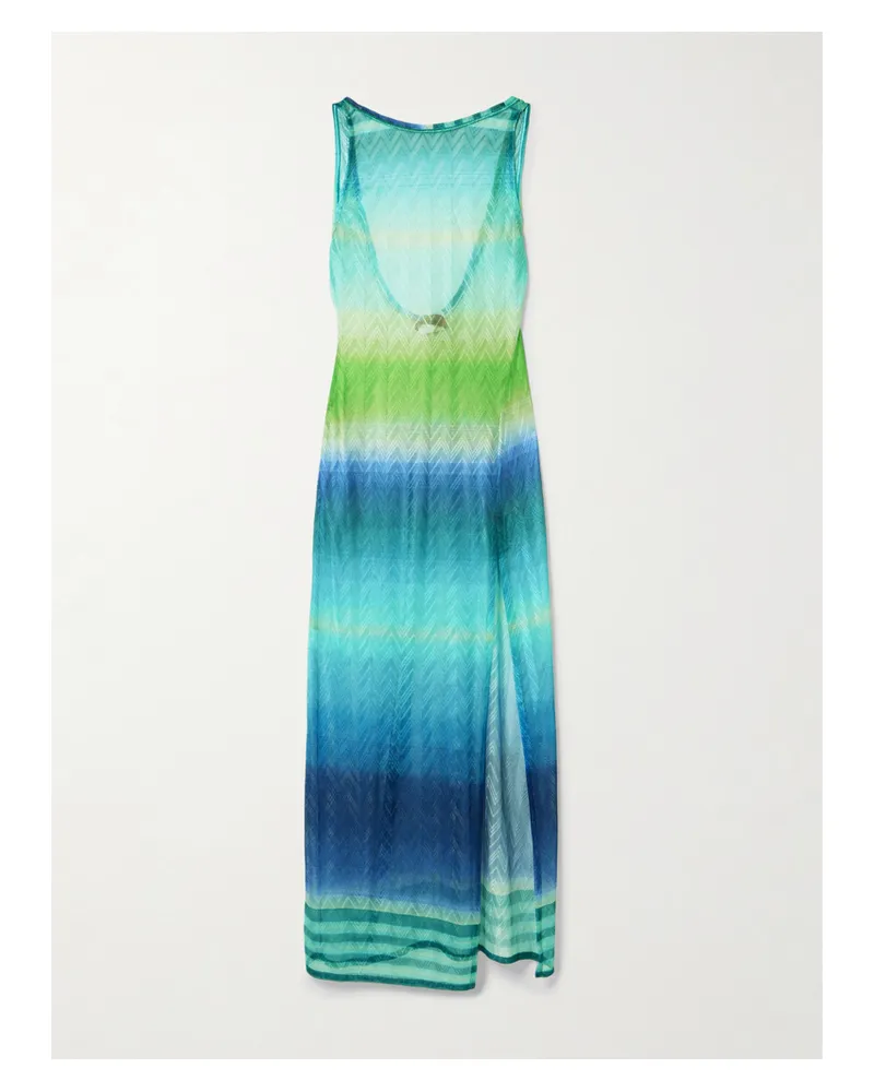 Missoni Maxikleid Aus Häkelstrick Mit Farbverlauf - Blau Blau