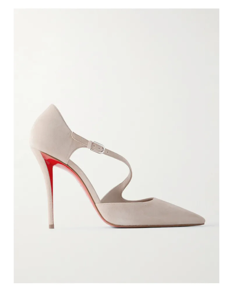 Christian Louboutin Miss Ziggyta 100 Suede Pumps - Neutrals Neutrals