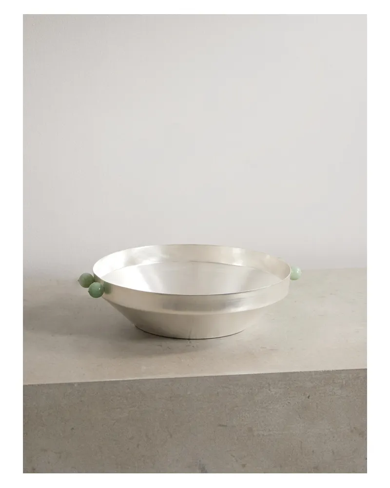 Natalia Criado Triangular Silver-plated And Stone Bowl Silver