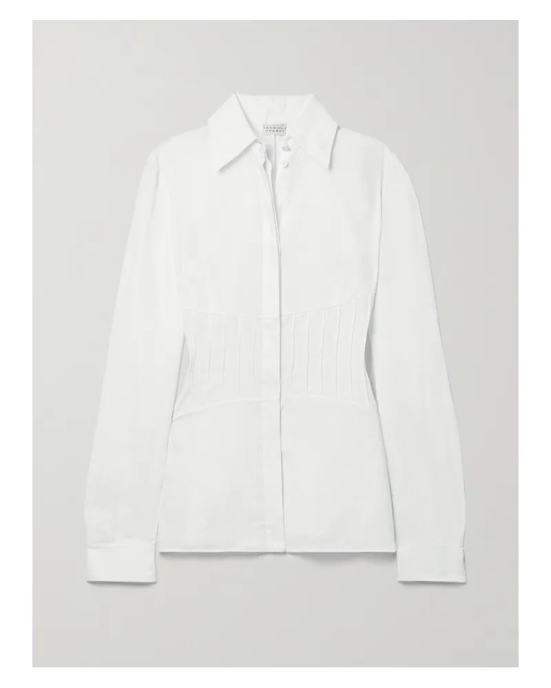 Gabriela Hearst Duff Hemd Aus Leinen Mit Falten - Weiß Weiß