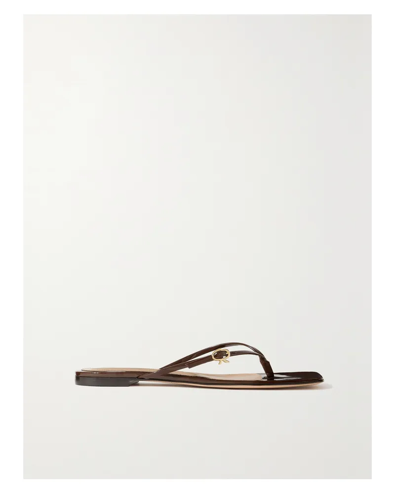 Gianvito Rossi Zehensandalen Aus Glanzleder - Braun Braun