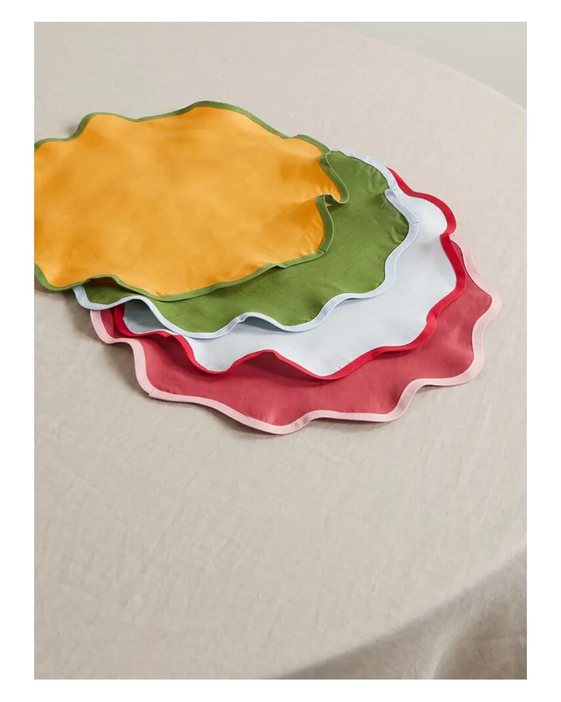 La DoubleJ Set Aus Vier Platzsets Aus Leinen - Gelb Gelb