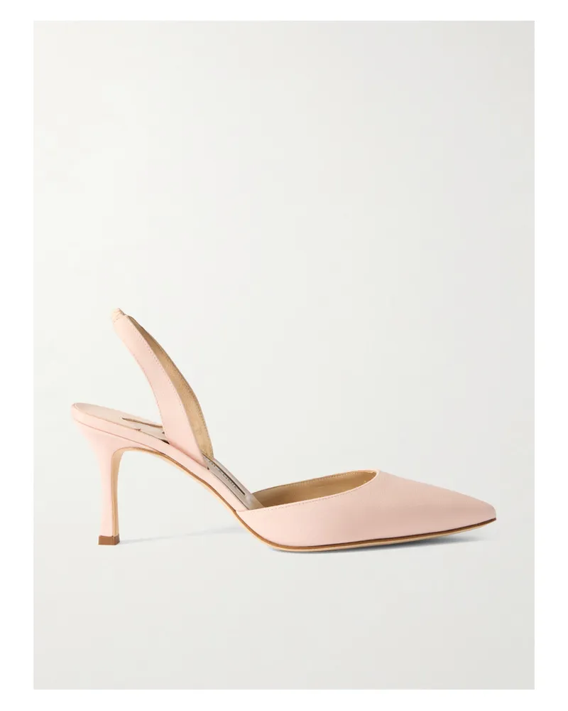 Manolo Blahnik Carolyne 70 Slingback-pumps Aus Crêpe De Chine Aus Seide - Pink Pink