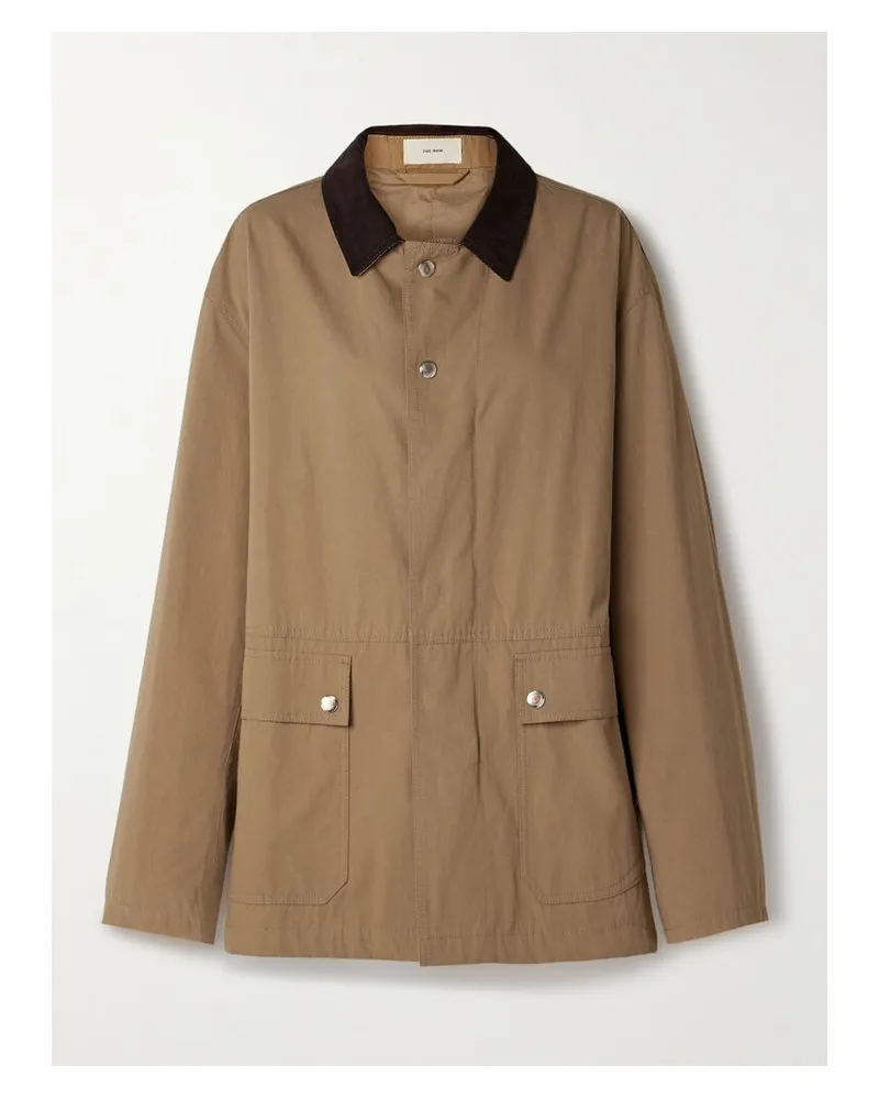 The Row Frank Jacke Aus Baumwoll-canvas Mit Velourslederbesatz - Braun Braun