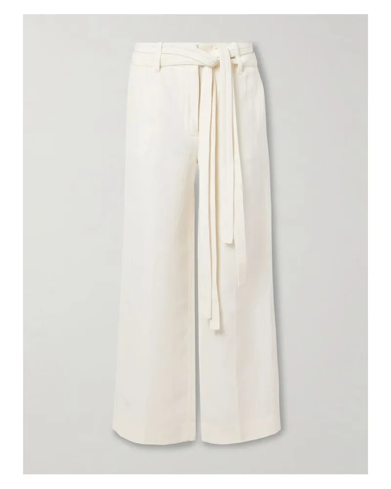 Proenza Schouler Maggi Hose Mit Weitem Bein Aus Cloqué Mit Bindegürtel - Ecru Ecru
