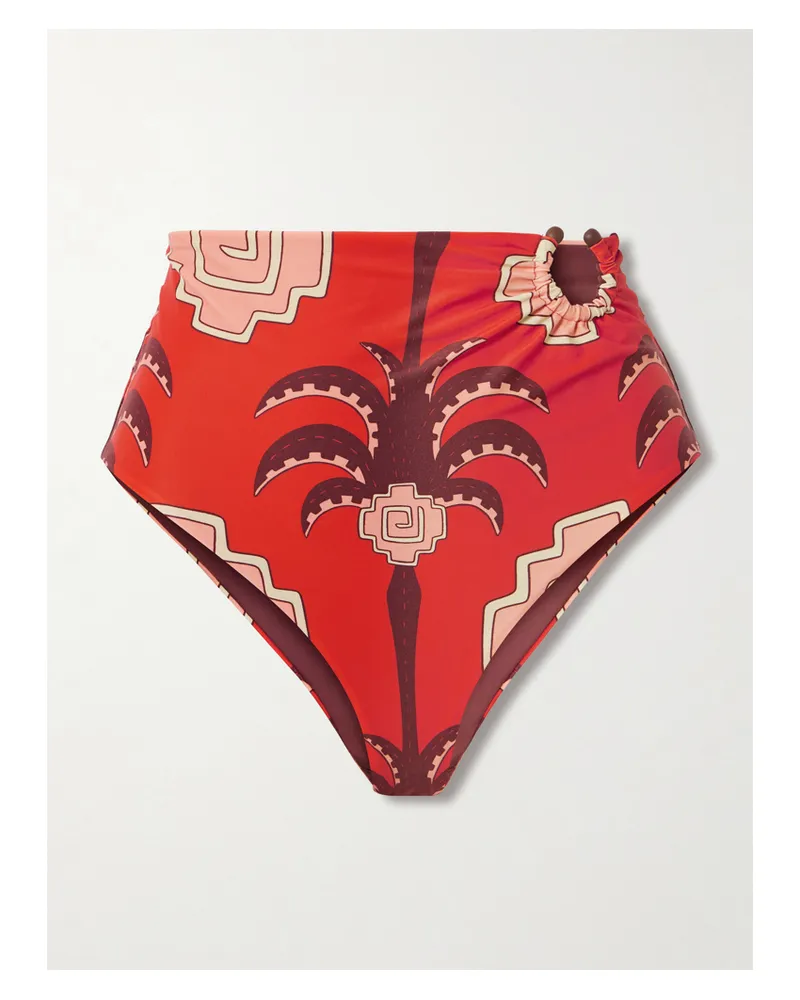Johanna Ortiz Taita Bikini-höschen Aus Recyceltem Stretch-material Mit Verzierung - Rot Rot