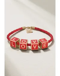 Lauren Rubinski Love Armband aus Leder Gold