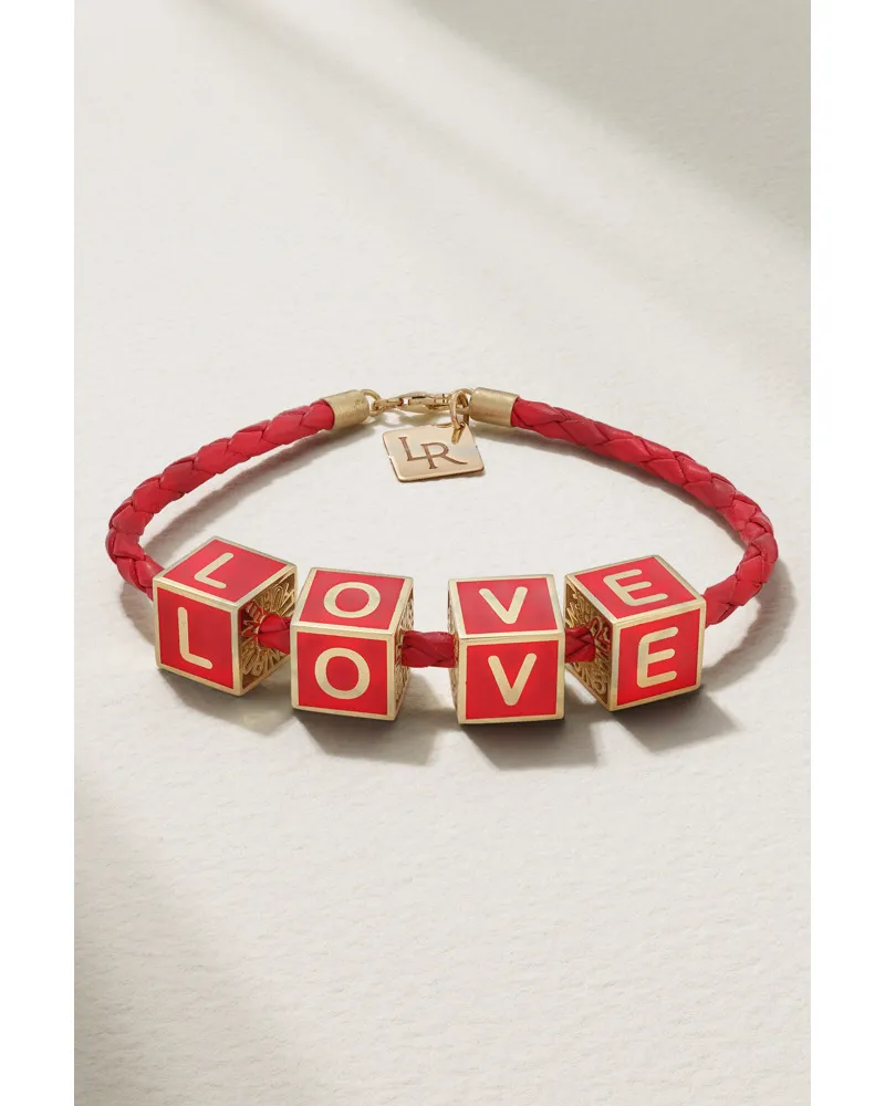Lauren Rubinski Love Armband aus Leder Gold