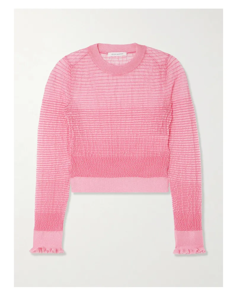 Cecilie Bahnsen Pullover Aus Rippstrick Mit Rüschen - Pink Pink