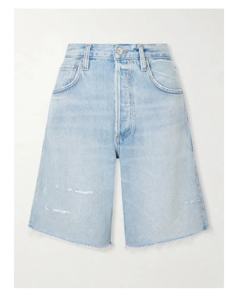 Citizens of humanity Ayla Frayed Denim Shorts - Blue Blue