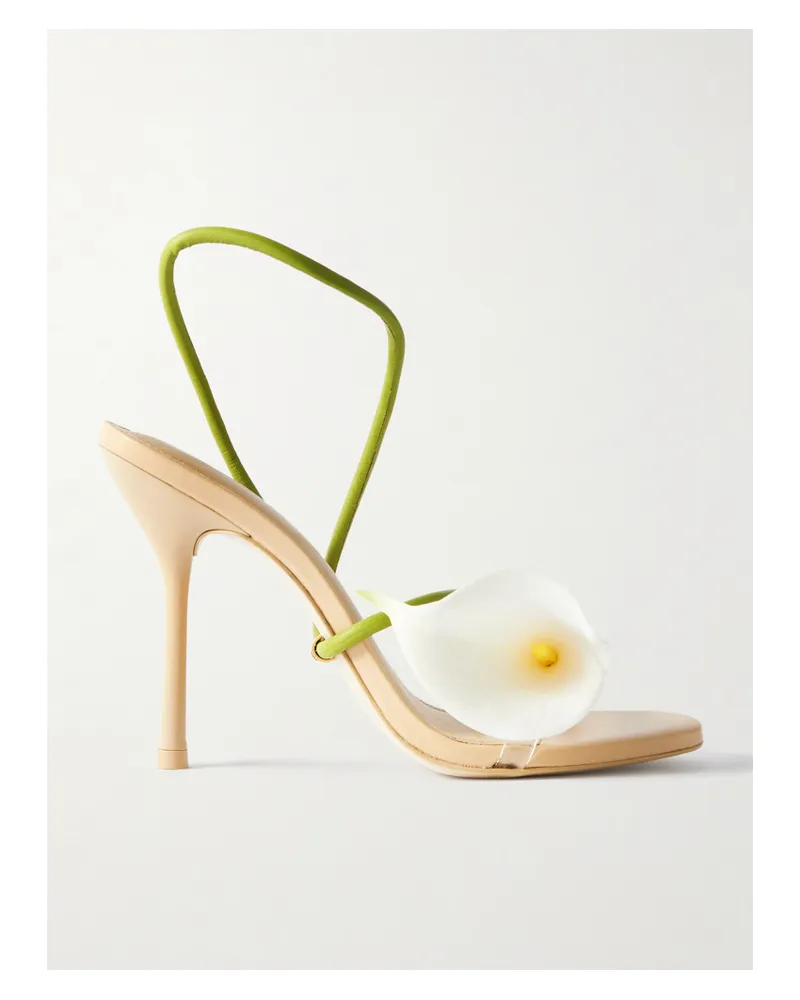 Cult Gaia Cassidy Pvc-trimmed Leather Sandals - Green Green