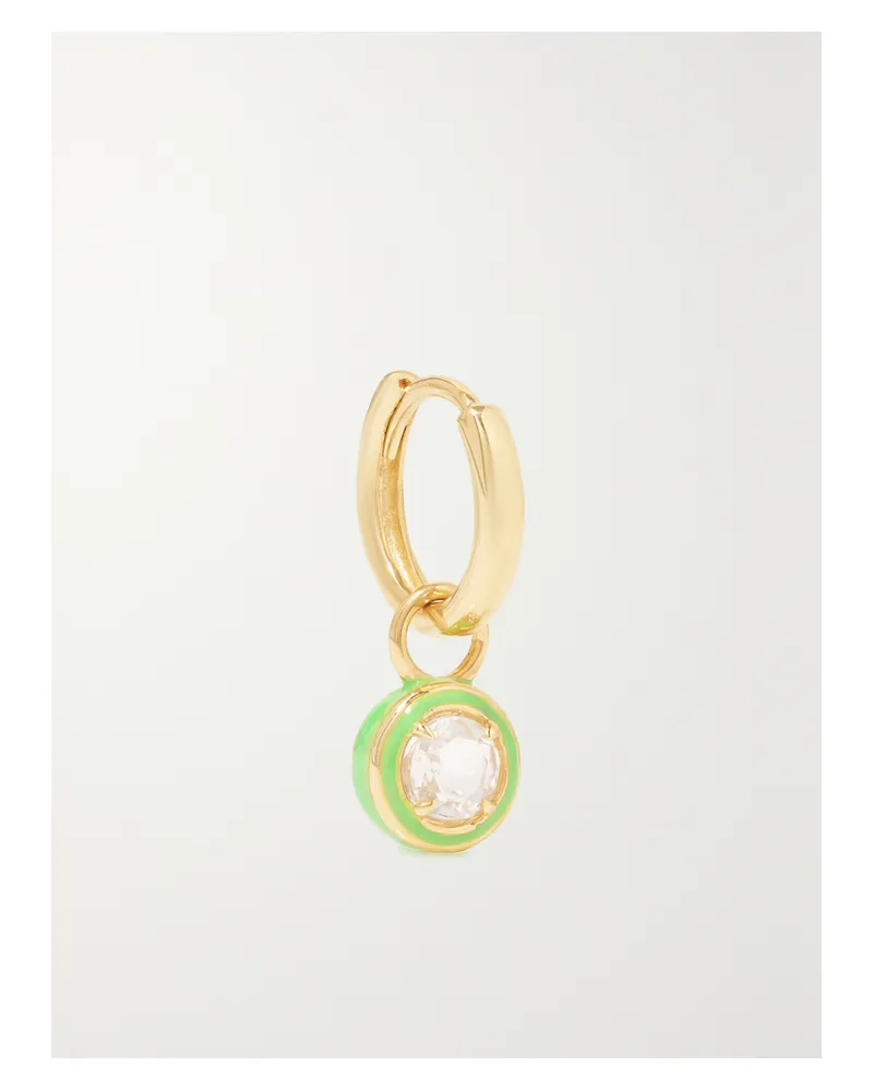 Alison Lou Cocktail Einzelne Creole Aus 14 Karat Gold Mit Topas Und Emaille Gold