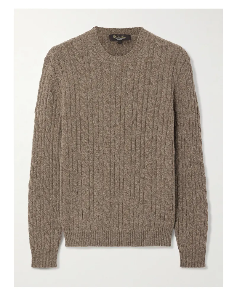 Loro Piana Kaschmirpullover In Zopfstrick - Braun Braun