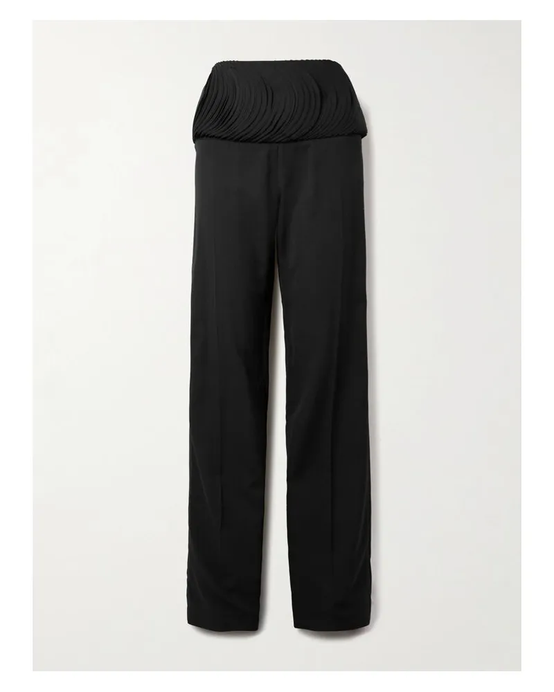 Alaïa Mehrlagige Hose Mit Geradem Bein Aus Twill - Schwarz Schwarz