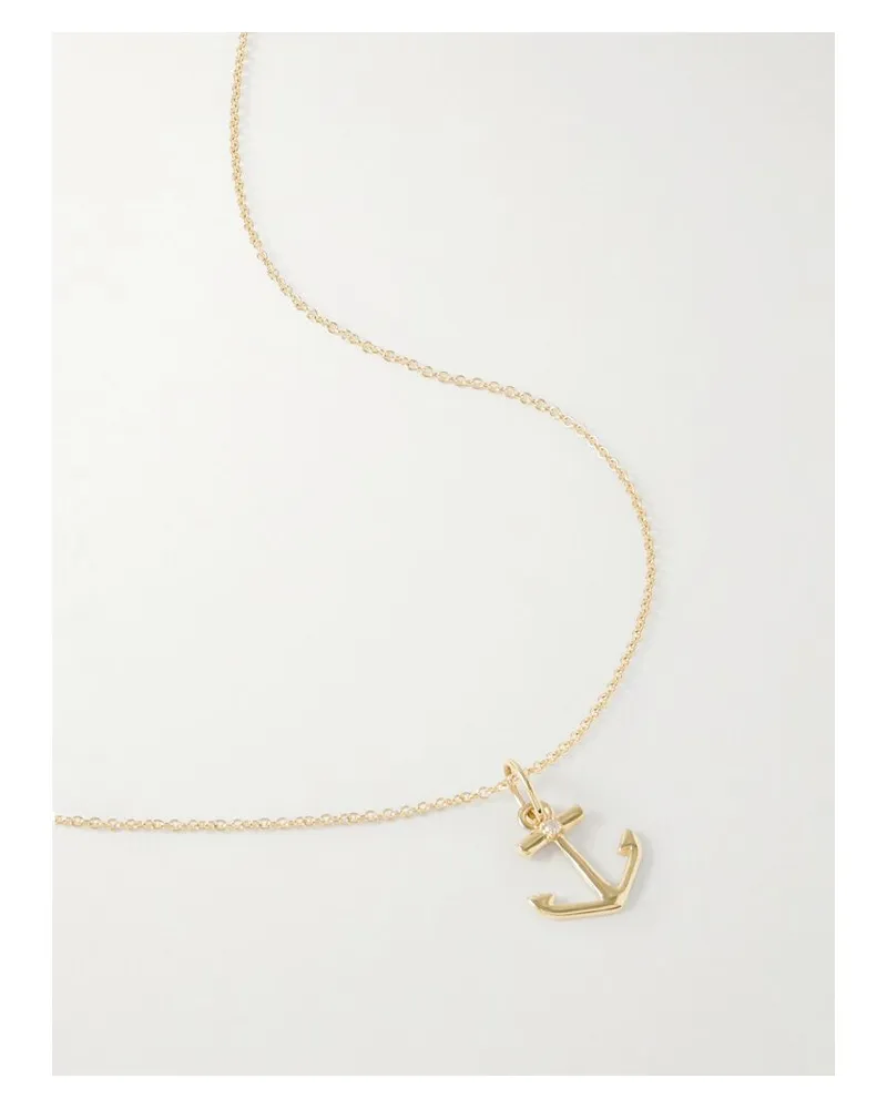 Stone & Strand Stay Grounded Kette Aus 10 Karat Gold Mit Diamant Gold