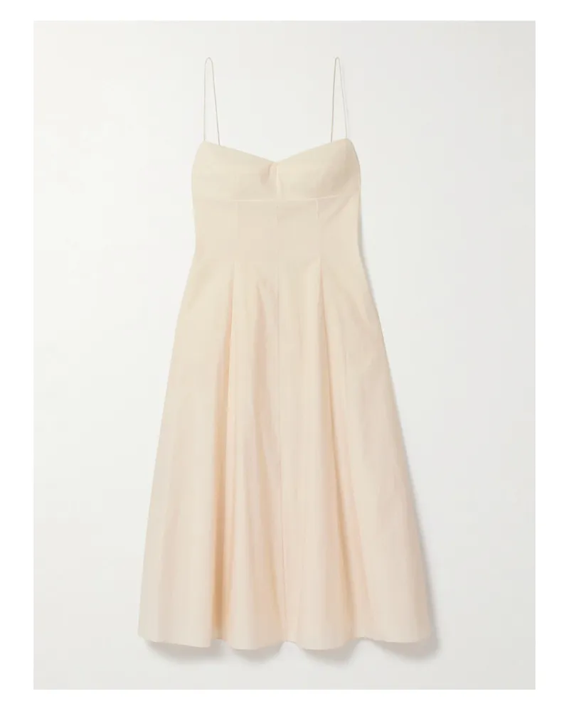 KHAITE Isabella Midikleid Aus Baumwoll-canvas - Creme Creme